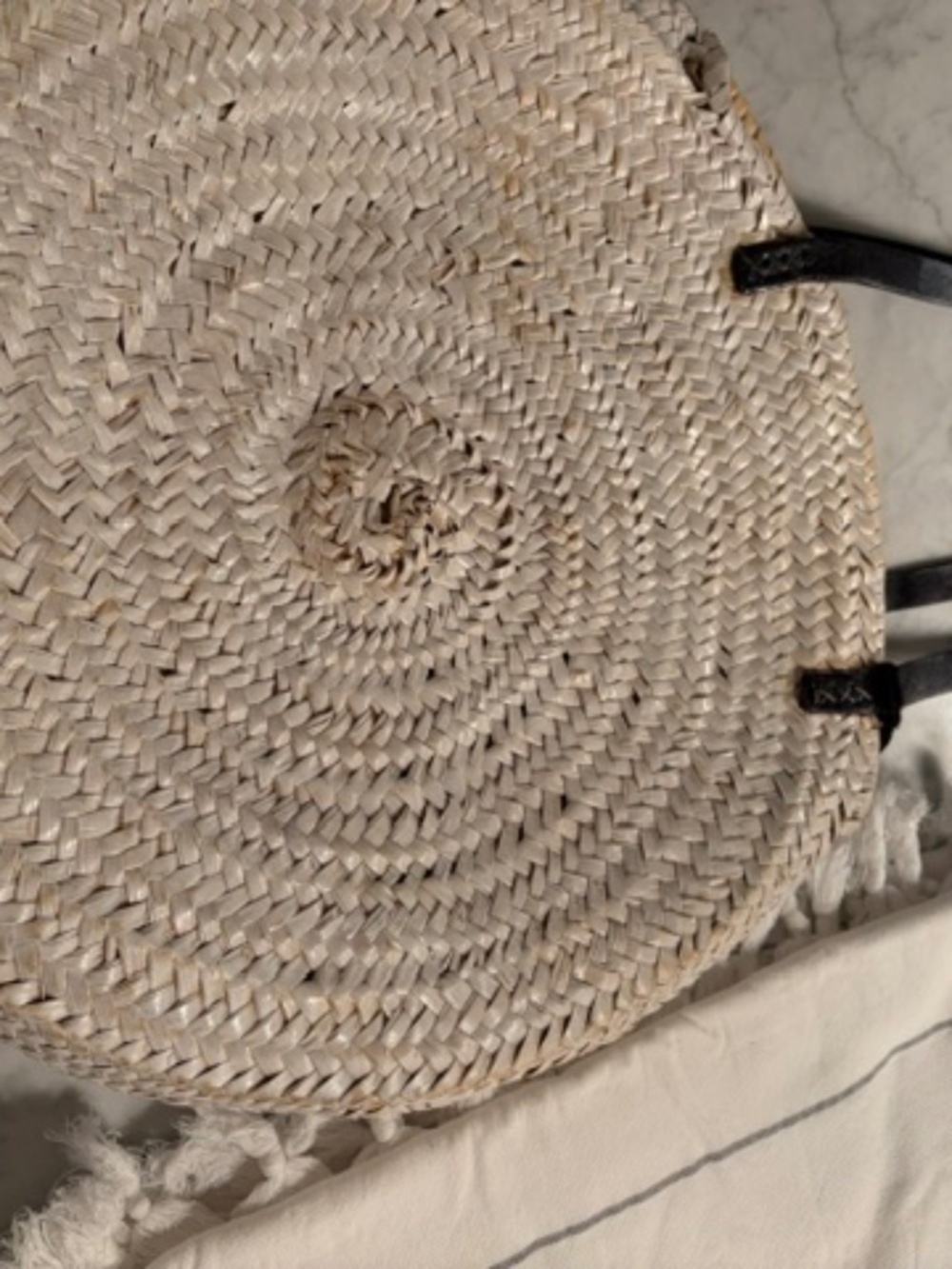 Moroccan Beige Basket Bag With Towel